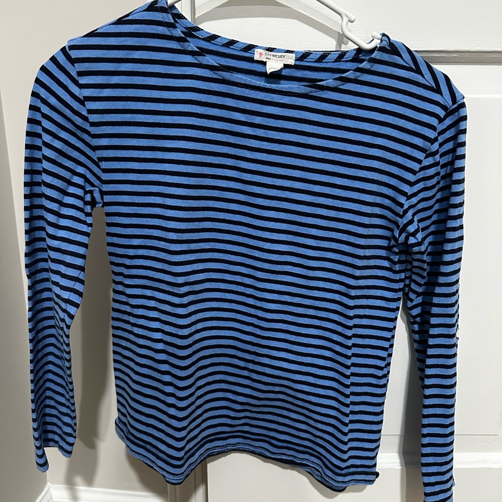Crewcuts Blue and Black Striped Long Sleeve Top